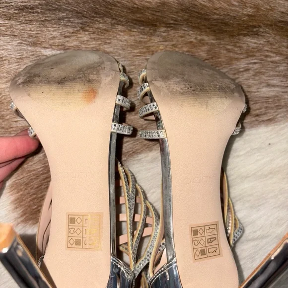 Aldo Silver Strappy High Heel Sandals - Picture 8 of 8